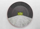 Franziska Schemel,  Ohne Titel, 2007, 65 x 130 cm, Acryl,Pigmente, Sand, Holz, Fotografie (Aludibond/Plexi), Werk-Nr. 124, 