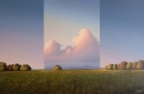 Michael Kraehmer, "Zeitfenster" (2008), 85 x 130cm, Harz�l-Lasur auf MDF-Platte, 