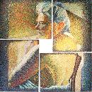 Patrick Egarter, mutter von boccioni in raum und zeit, 11-2001,  
"pixelismus" - ca. 120.000 gemalte pixel, acryl auf leinwand, 143 * 143 cm.

, 